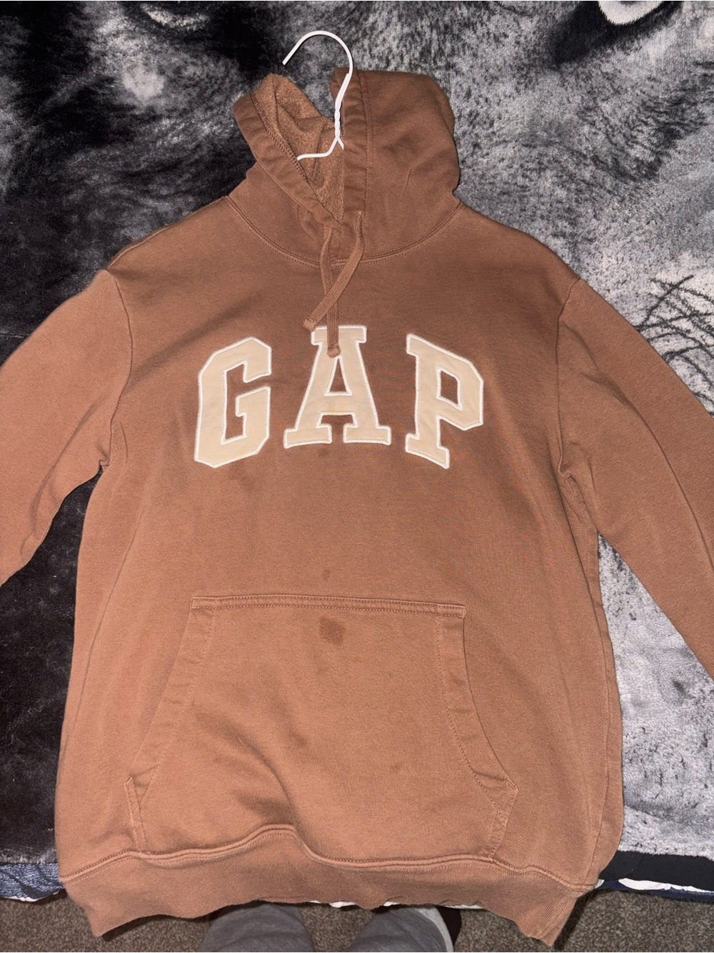 GAP Chest Logo Brown Hoodie with Cream Letters